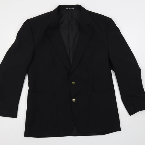 Dunn & Co Mens Black Polyester Jacket Blazer Size 42 Regular