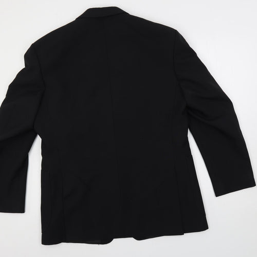 Dunn & Co Mens Black Polyester Jacket Blazer Size 42 Regular