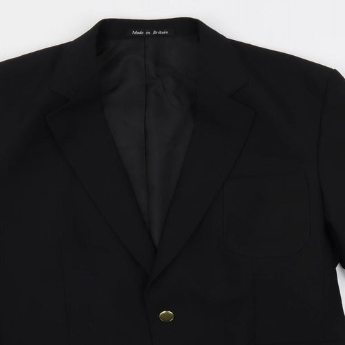 Dunn & Co Mens Black Polyester Jacket Blazer Size 42 Regular