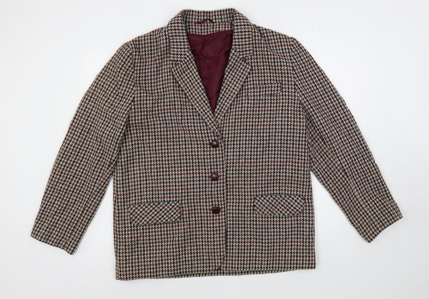 Dorothy Perkins Womens Brown Geometric Jacket Blazer Size 16 Button