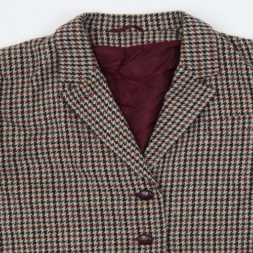 Dorothy Perkins Womens Brown Geometric Jacket Blazer Size 16 Button