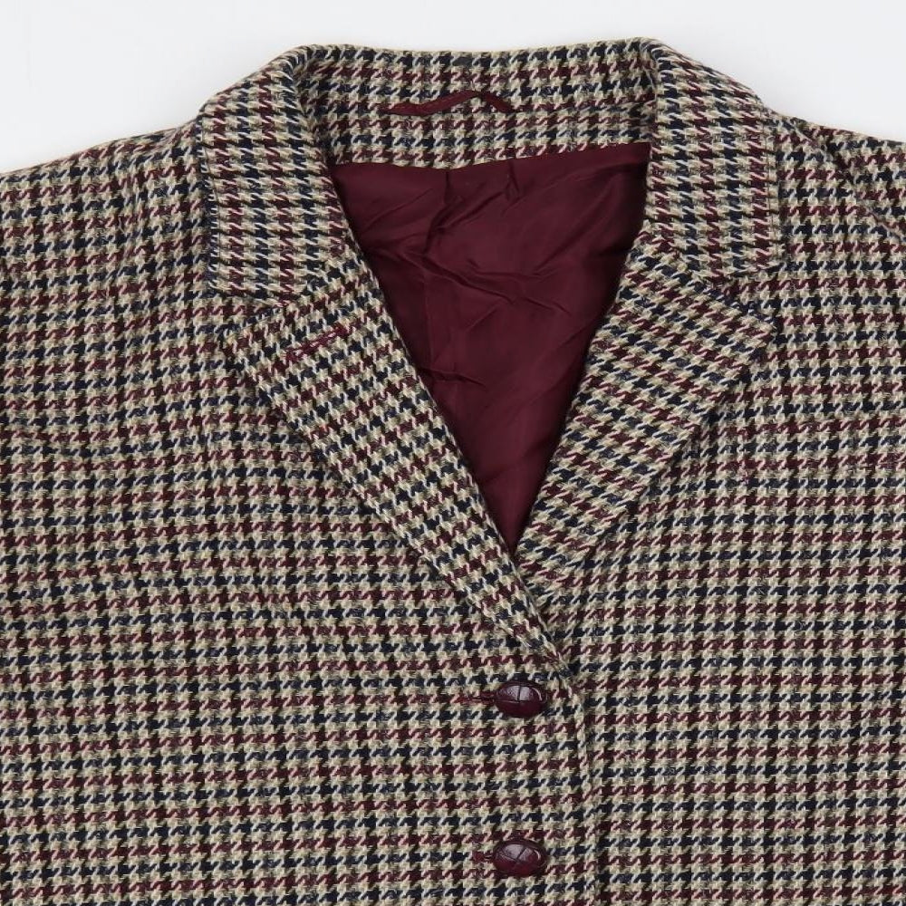 Dorothy Perkins Womens Brown Geometric Jacket Blazer Size 16 Button