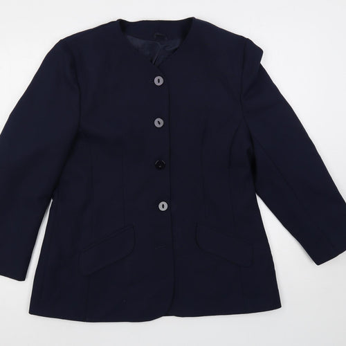 Debenhams Womens Blue Jacket Blazer Size 16 Button
