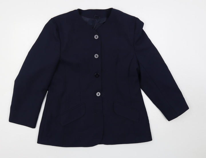 Debenhams Womens Blue Jacket Blazer Size 16 Button