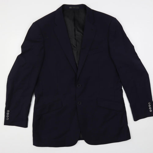 Brook Taverner Mens Blue Polyester Jacket Suit Jacket Size 42 Regular