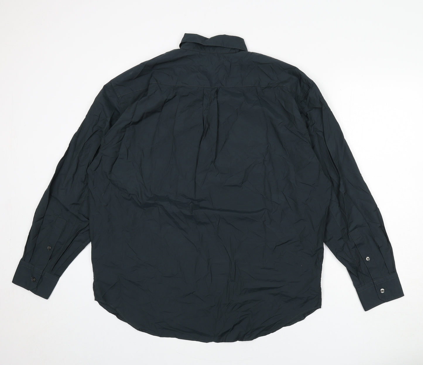 Uniqlo Mens Black Cotton Button-Up Size M Collared Button