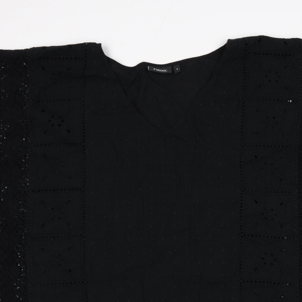 NEXT Womens Black Geometric Cotton Cover Up Size 10
