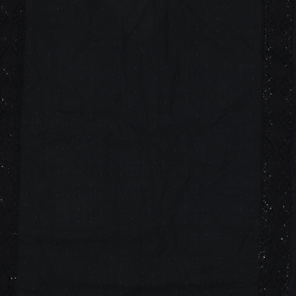 NEXT Womens Black Geometric Cotton Cover Up Size 10