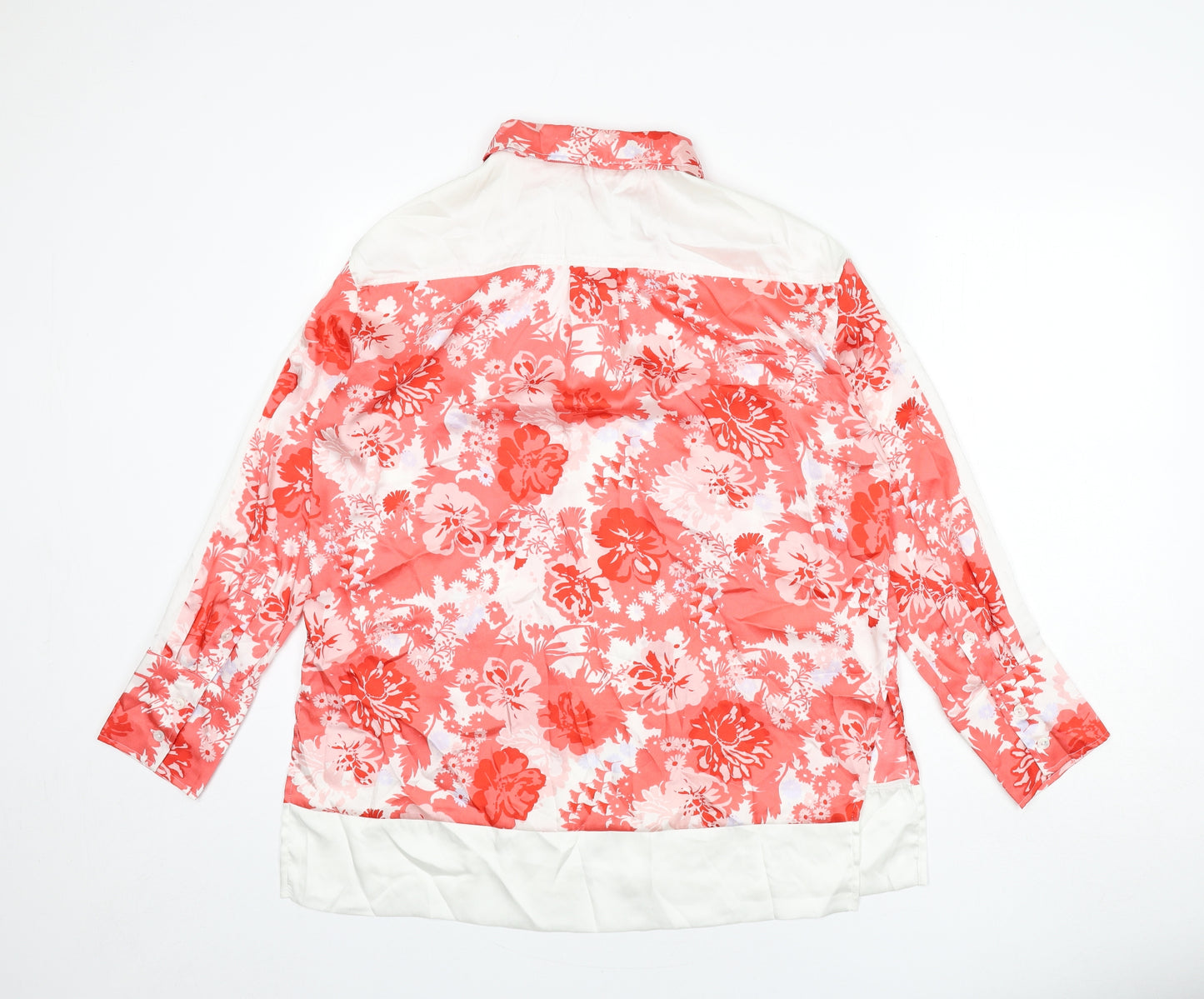 Marks and Spencer Womens Multicoloured Floral Polyester Basic Button-Up Size 12 Collared
