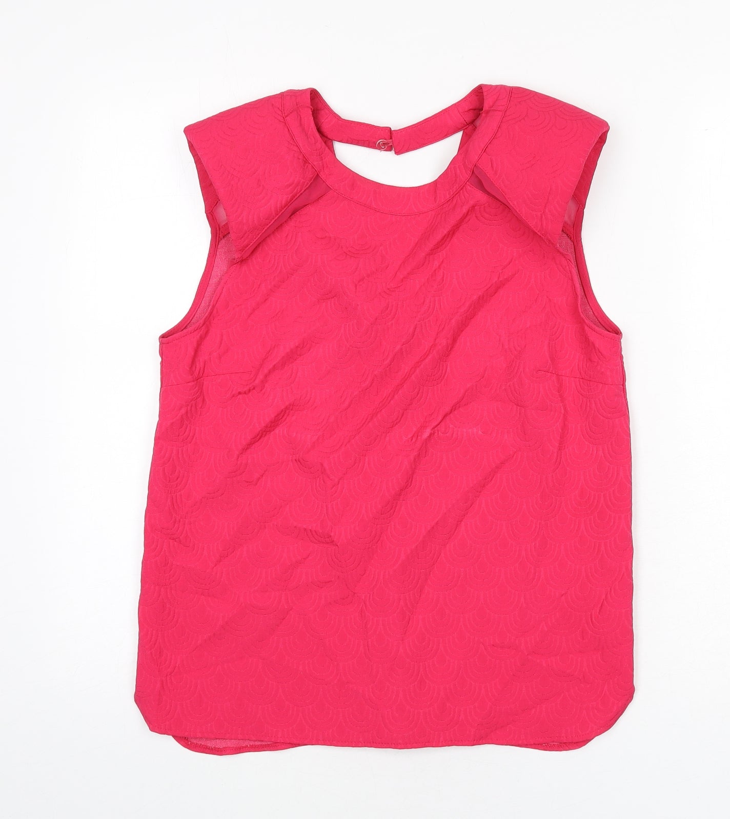 river is Womens Pink Geometric Polyester Basic Tank Size 12 Round Neck - Shoulder Pads