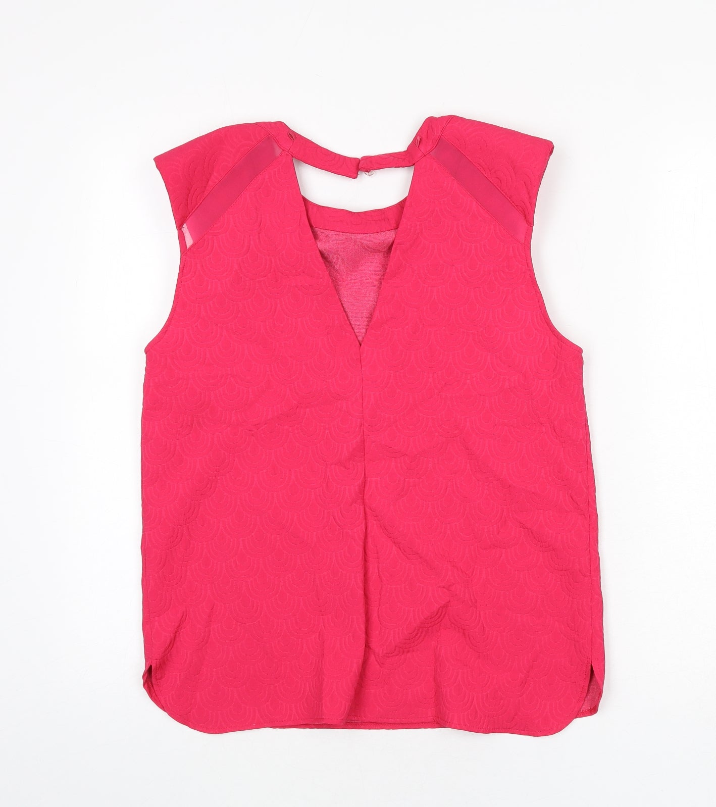 river is Womens Pink Geometric Polyester Basic Tank Size 12 Round Neck - Shoulder Pads