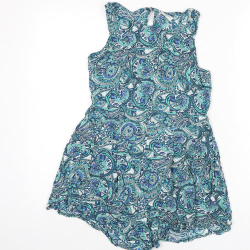 Brave Soul Womens Multicoloured Paisley Viscose Romper One-Piece Size S Zip