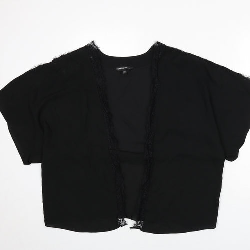 Capsule Womens Black Polyester Basic Blouse Size 18 V-Neck - Kimono, Lace Trim