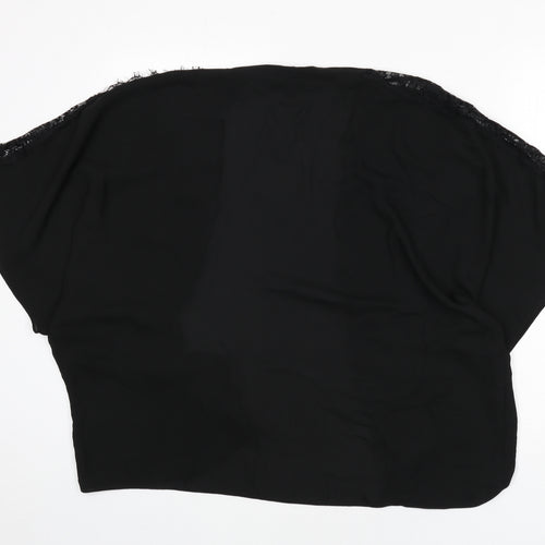 Capsule Womens Black Polyester Basic Blouse Size 18 V-Neck - Kimono, Lace Trim