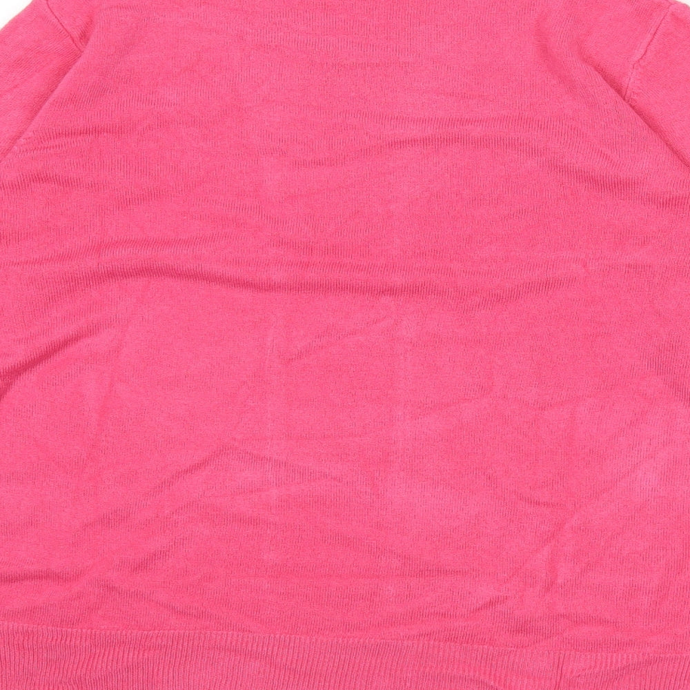 Marks and Spencer Womens Pink Round Neck Acrylic Pullover Jumper Size 14