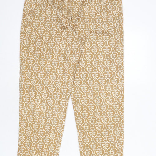 Jackpot Womens Beige Floral Polyester Trousers Size 10 L25 in Regular Zip