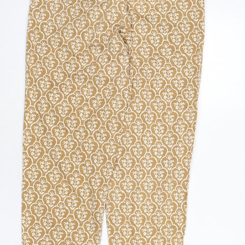 Jackpot Womens Beige Floral Polyester Trousers Size 10 L25 in Regular Zip