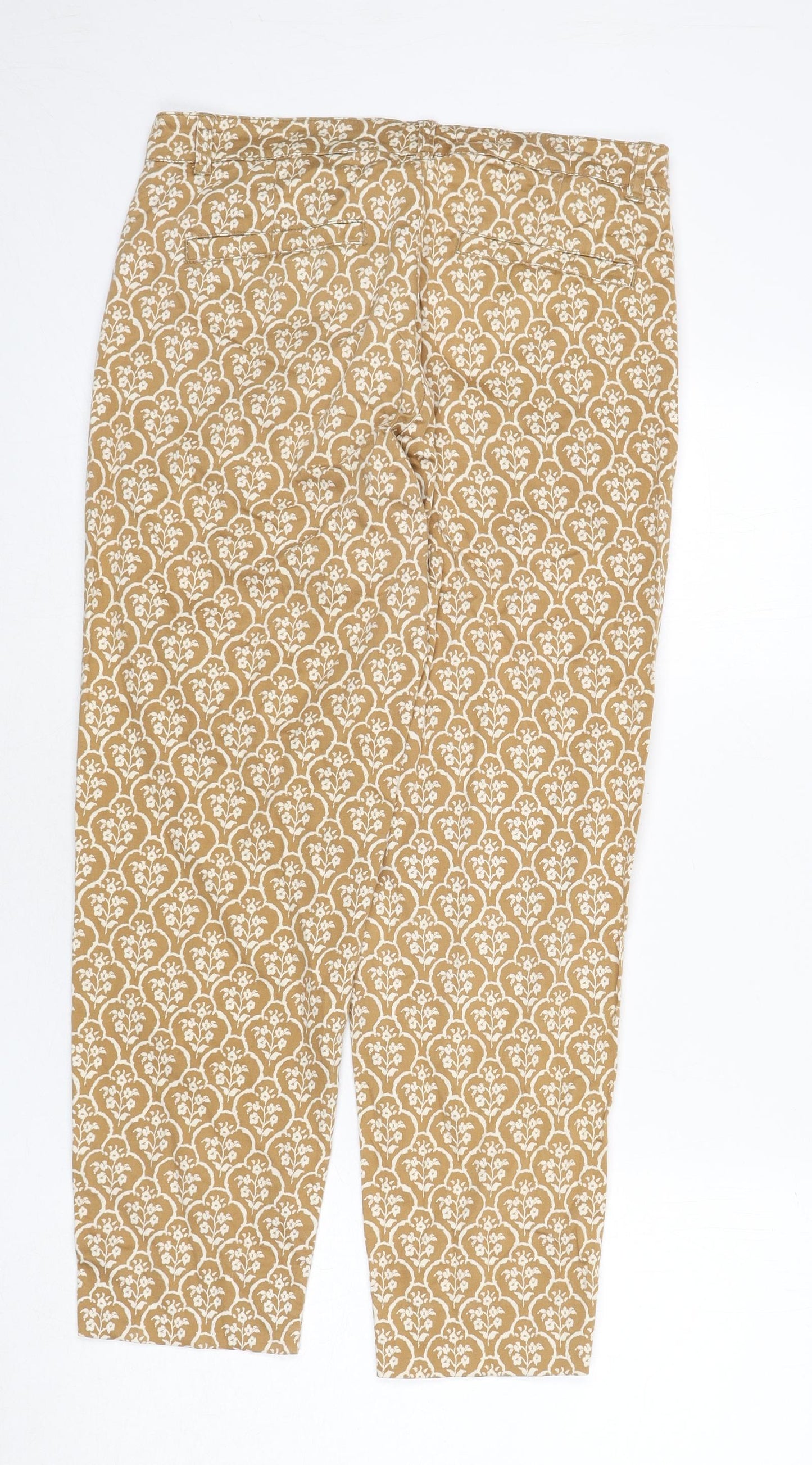 Jackpot Womens Beige Floral Polyester Trousers Size 10 L25 in Regular Zip