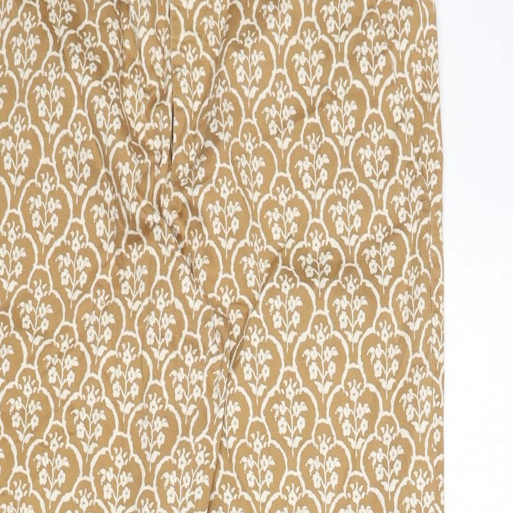 Jackpot Womens Beige Floral Polyester Trousers Size 10 L25 in Regular Zip