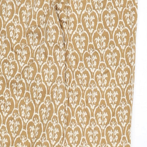 Jackpot Womens Beige Floral Polyester Trousers Size 10 L25 in Regular Zip
