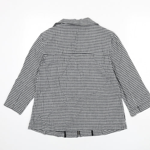DASH Womens Grey Check Jacket Size 14 Zip