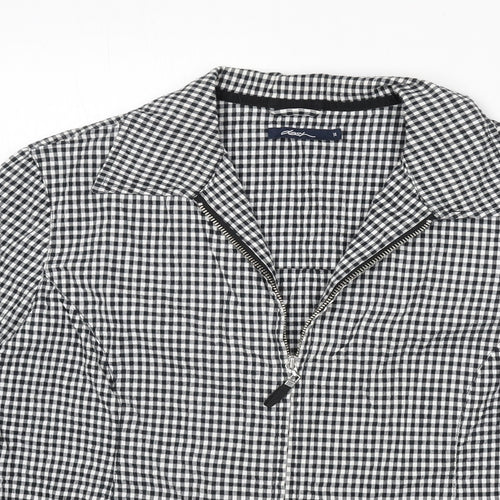 DASH Womens Grey Check Jacket Size 14 Zip