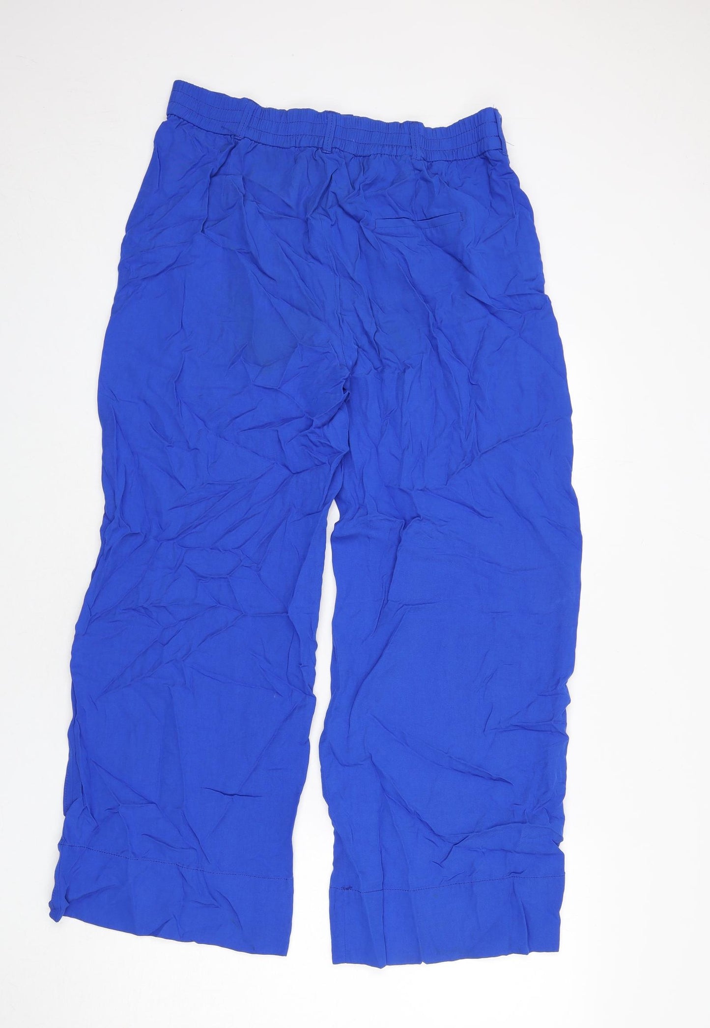Zara Womens Blue Polyester Trousers Size XL L27 in Regular Zip
