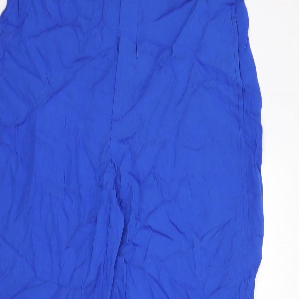 Zara Womens Blue Polyester Trousers Size XL L27 in Regular Zip