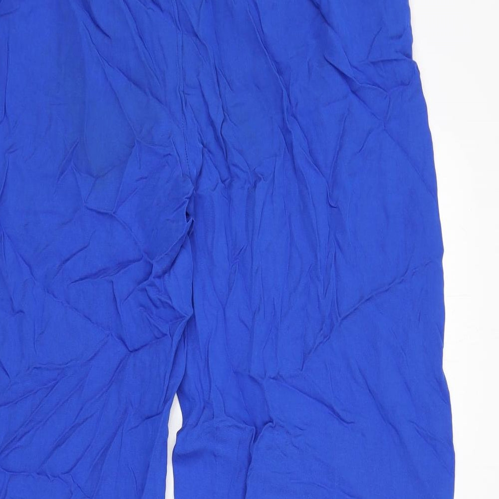 Zara Womens Blue Polyester Trousers Size XL L27 in Regular Zip