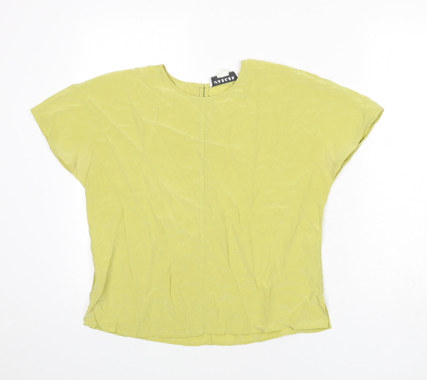 Jaeger Womens Yellow Silk Basic Blouse Size 8 Round Neck