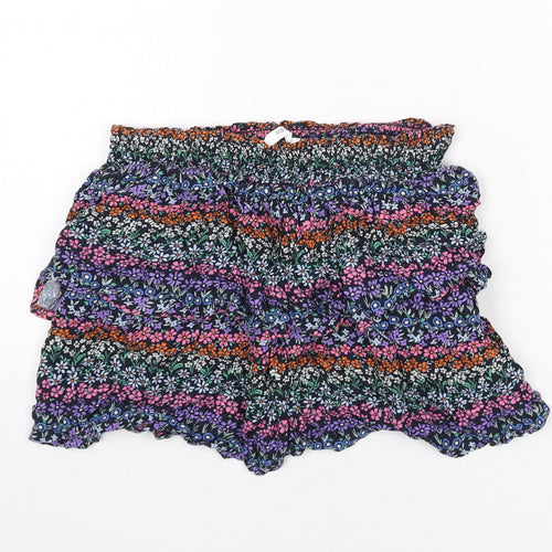 Marks and Spencer Girls Multicoloured Floral Vinyl Pettiskirt Skirt Size 12-13 Years Regular Pull On