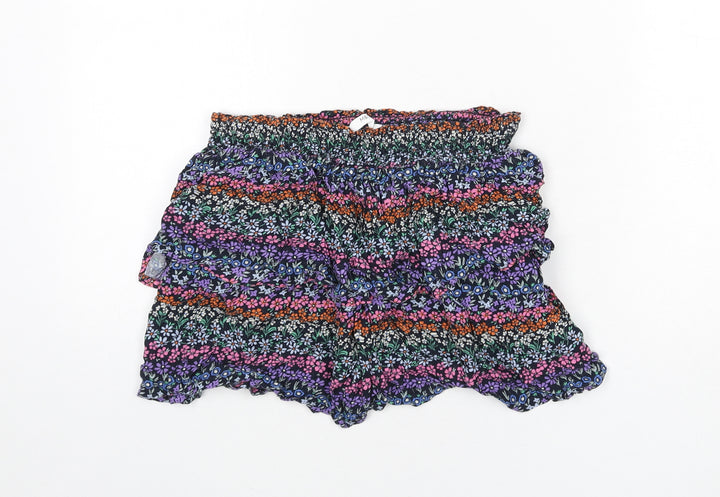Marks and Spencer Girls Multicoloured Floral Vinyl Pettiskirt Skirt Size 12-13 Years Regular Pull On