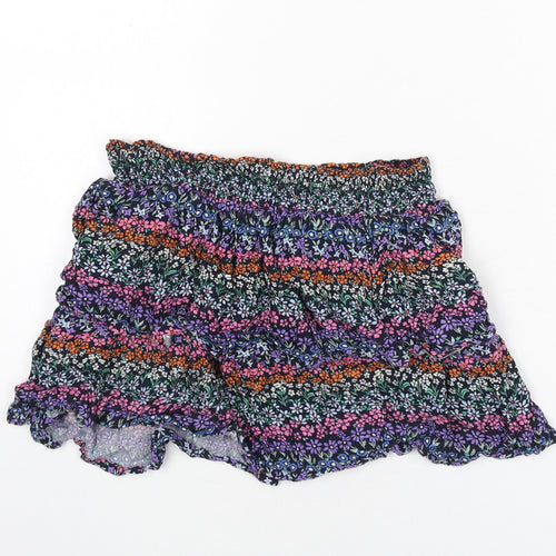 Marks and Spencer Girls Multicoloured Floral Vinyl Pettiskirt Skirt Size 12-13 Years Regular Pull On