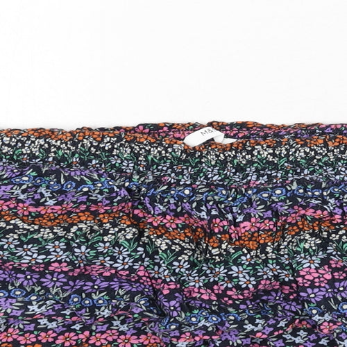 Marks and Spencer Girls Multicoloured Floral Vinyl Pettiskirt Skirt Size 12-13 Years Regular Pull On