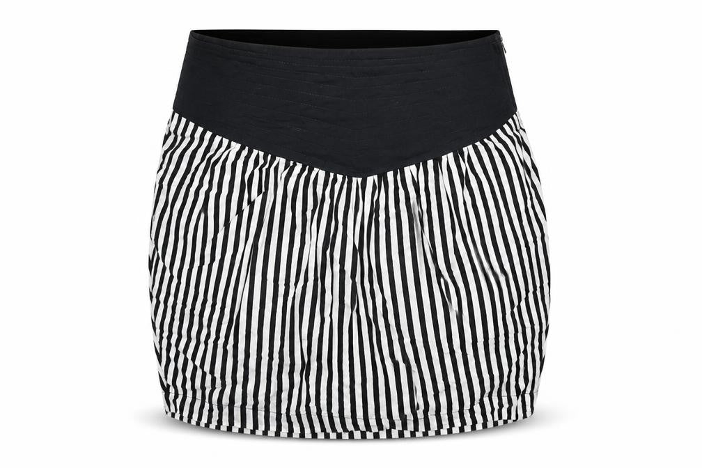 Motel Womens Black Striped Cotton A-Line Skirt Size 8 Zip