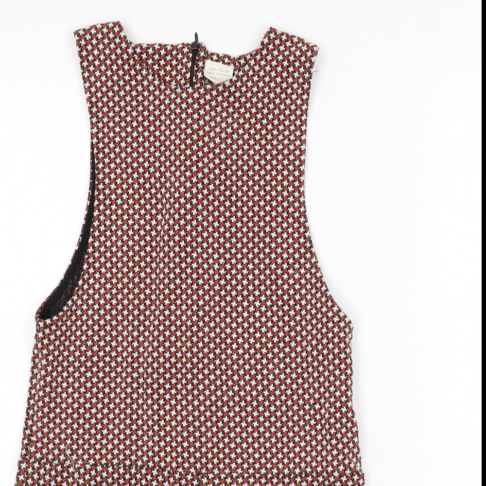 Zara Girls Multicoloured Geometric Polyester Romper Outfit/Set Size 9-10 Years Zip