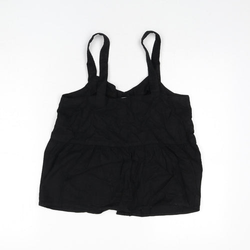 NEXT Womens Black Linen Camisole Tank Size 10 V-Neck