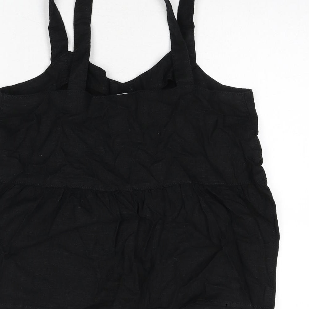 NEXT Womens Black Linen Camisole Tank Size 10 V-Neck