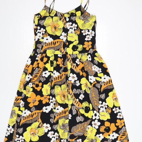 Autograph Womens Multicoloured Floral Polyester Fit & Flare Size 6 V-Neck Pullover