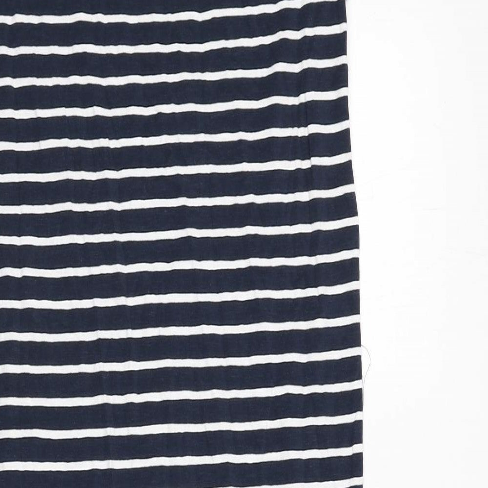 Coastline Womens Blue Striped Cotton T-Shirt Dress Size S Round Neck Pullover