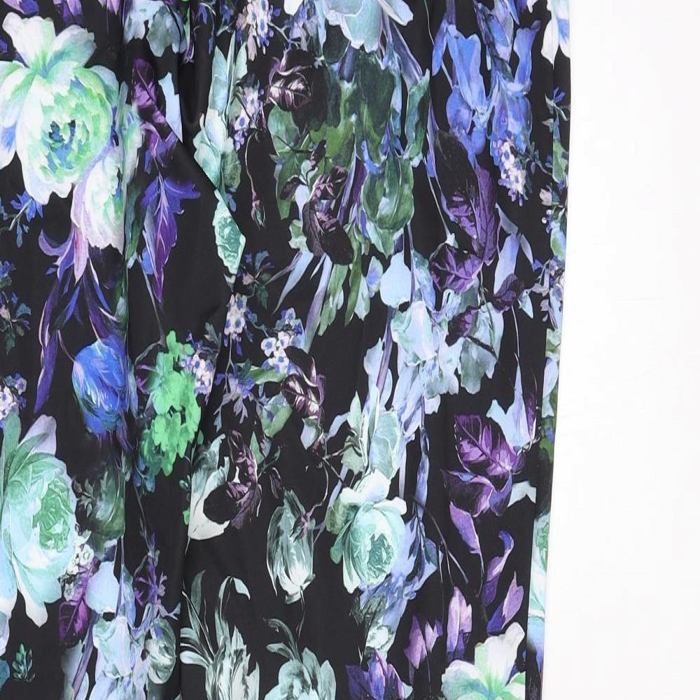 Monsoon Womens Multicoloured Floral Polyester Trousers Size 18 L28 in Regular