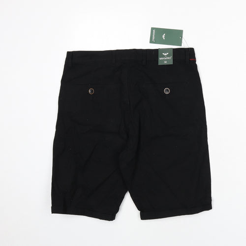 WANWIRO Mens Black Polyester Bermuda Shorts Size 32 in L9 in Regular Zip