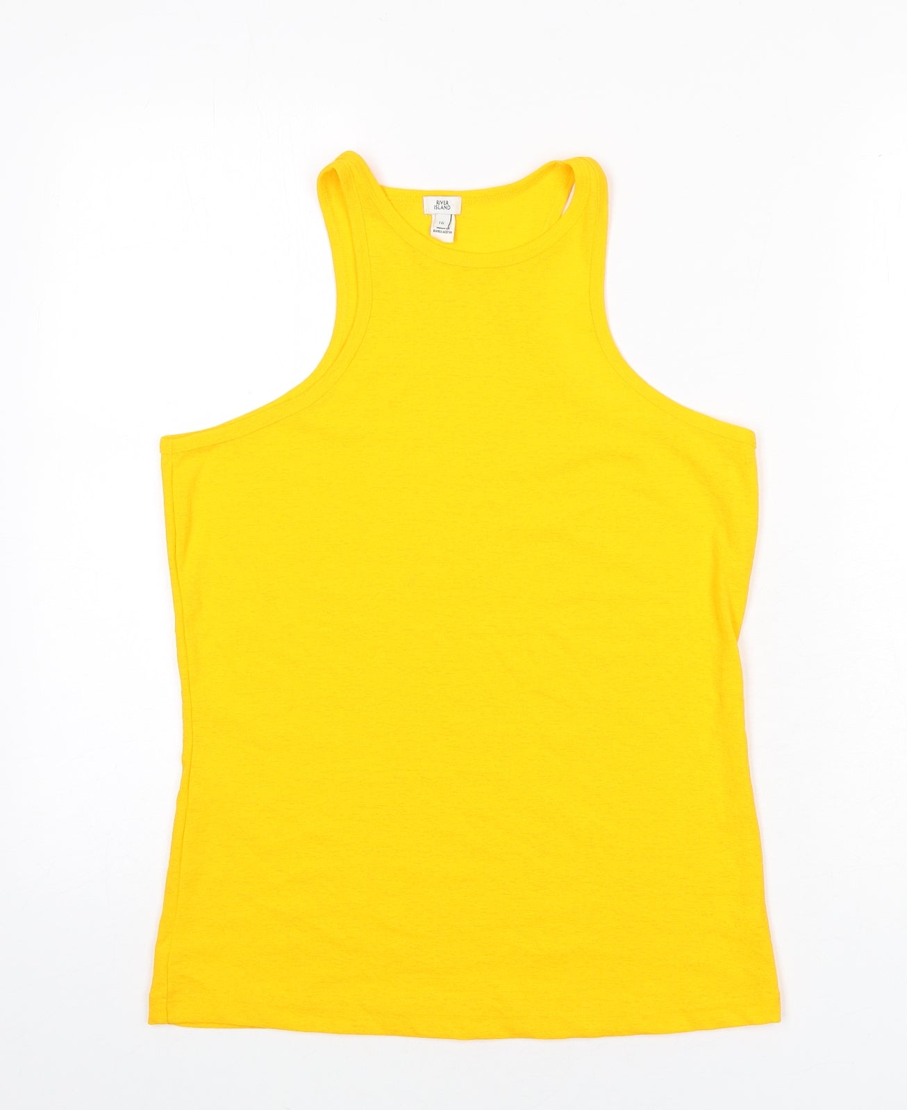 River Island Womens Orange Polyester Basic Tank Size 16 Round Neck
