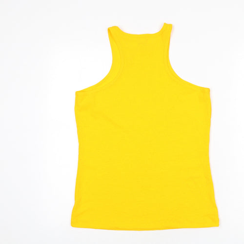 River Island Womens Orange Polyester Basic Tank Size 16 Round Neck