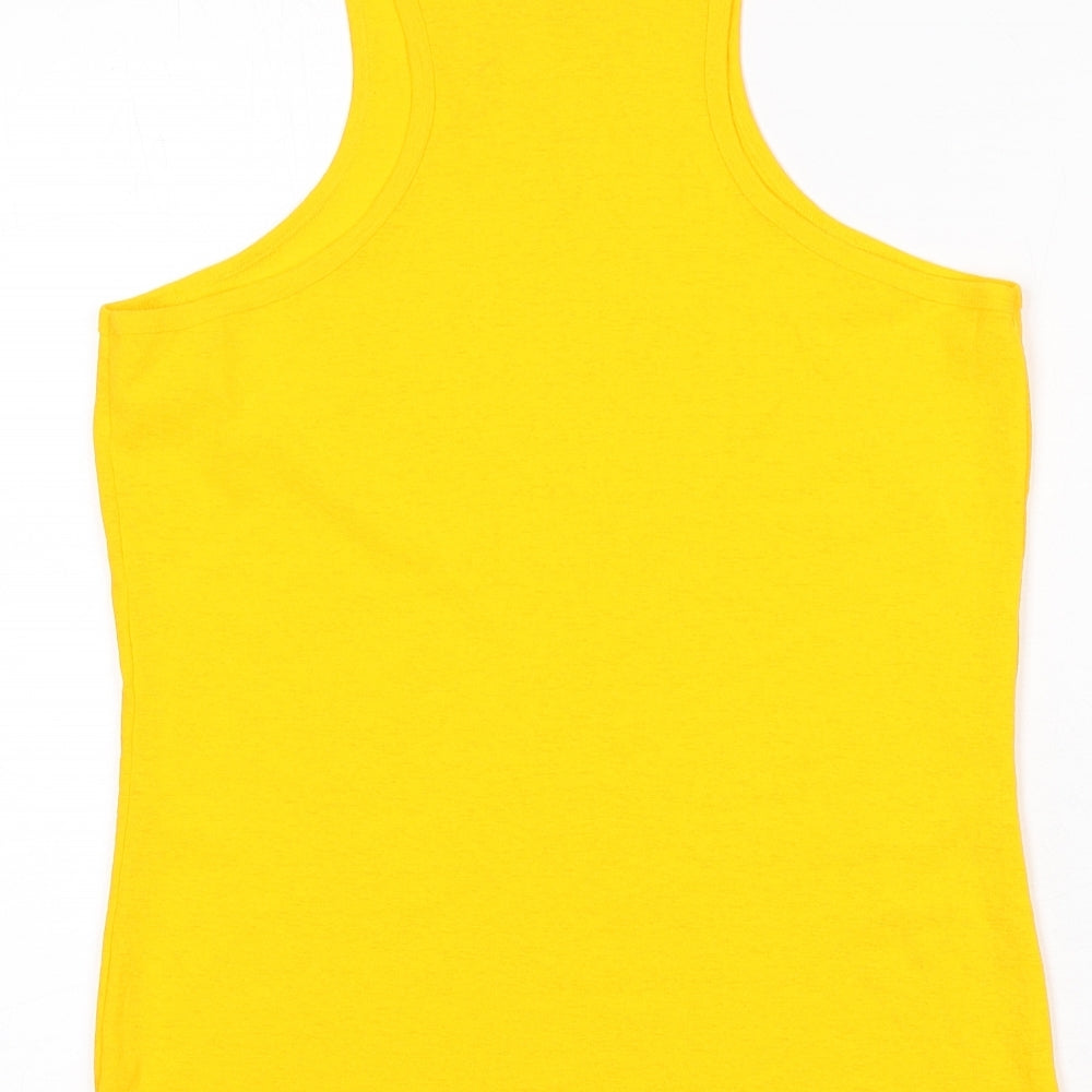 River Island Womens Orange Polyester Basic Tank Size 16 Round Neck