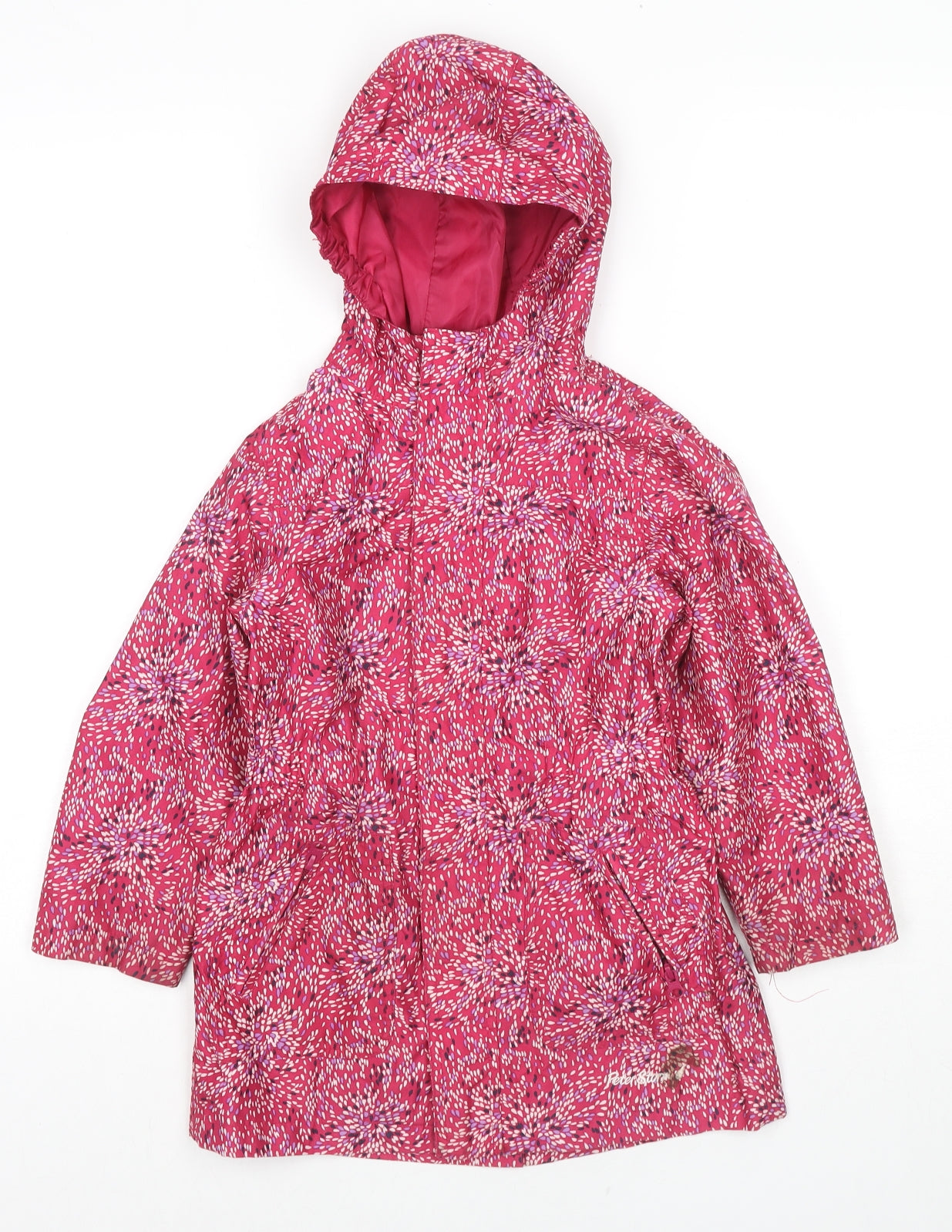 Peter Storm Girls Pink Spotted Windbreaker Coat Size 5-6 Years Zip