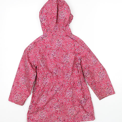 Peter Storm Girls Pink Spotted Windbreaker Coat Size 5-6 Years Zip