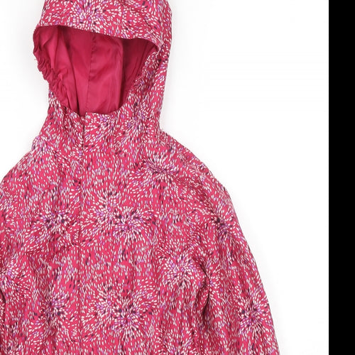 Peter Storm Girls Pink Spotted Windbreaker Coat Size 5-6 Years Zip
