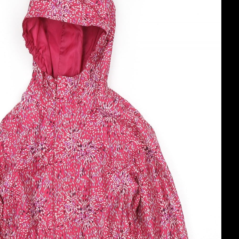 Peter Storm Girls Pink Spotted Windbreaker Coat Size 5-6 Years Zip