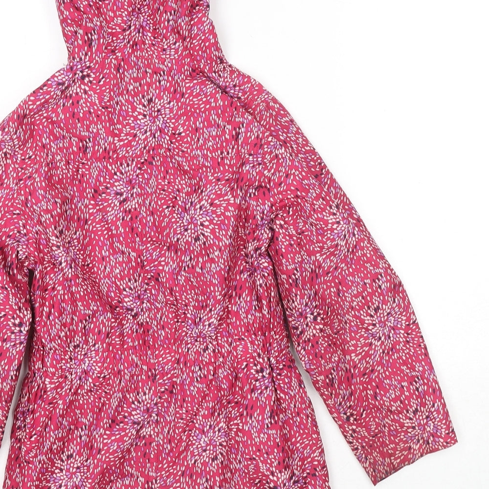 Peter Storm Girls Pink Spotted Windbreaker Coat Size 5-6 Years Zip